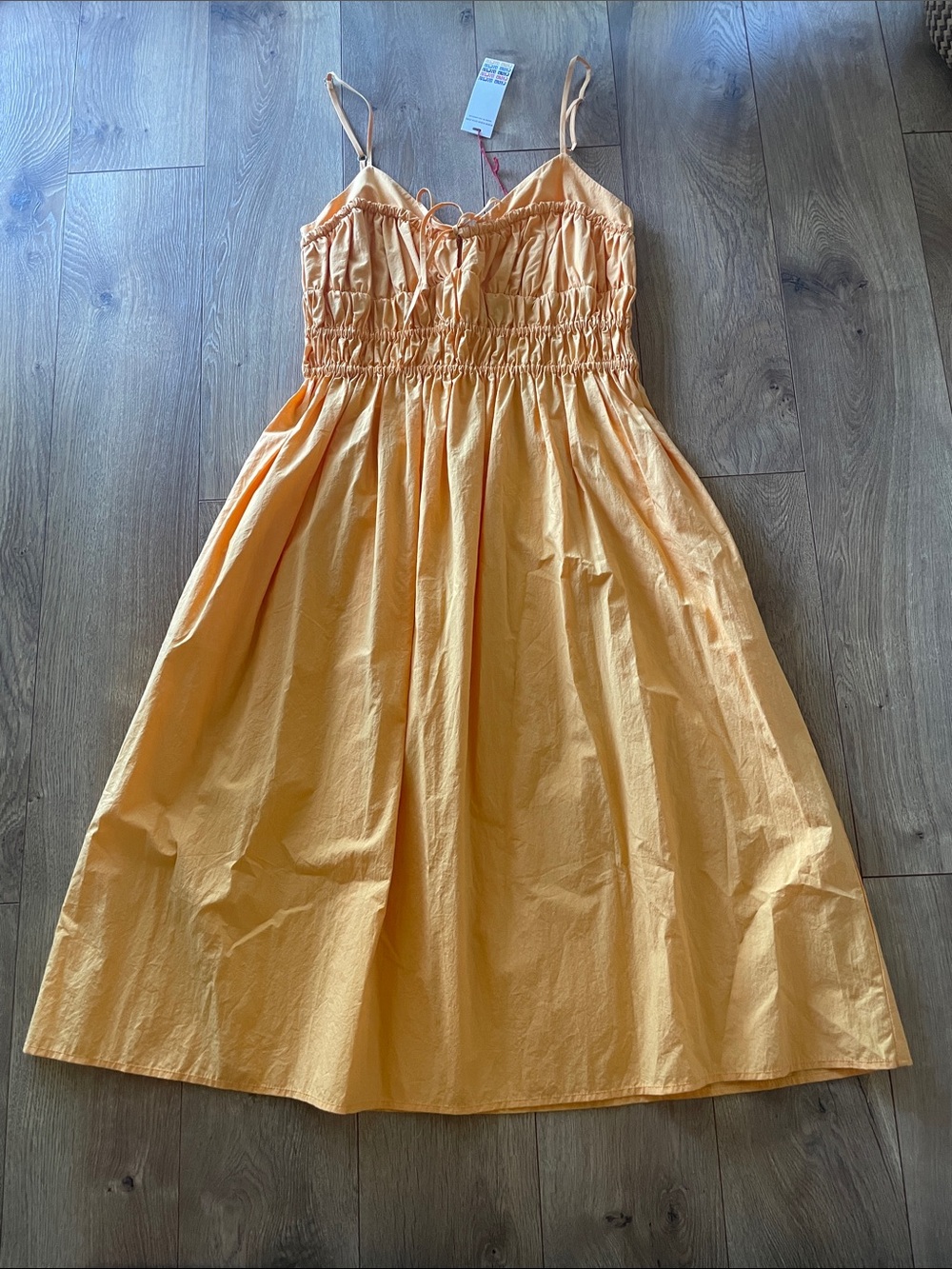 Ciao Lucia Yellow Smocked Spaghetti-Strap Sundress